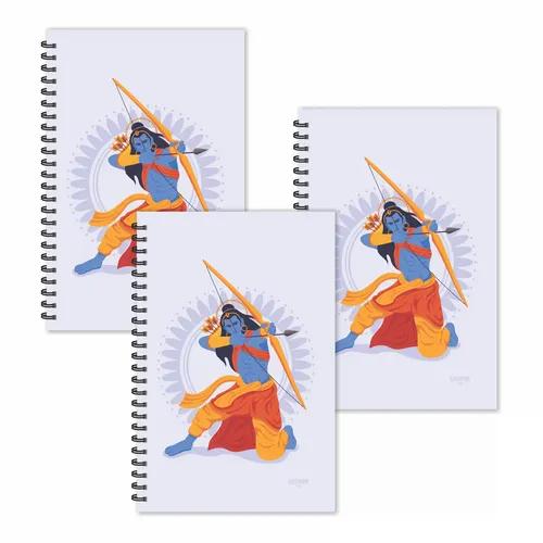 Lord Ram Aggressive Cartoon Ruled Diaries - Pack Of 3