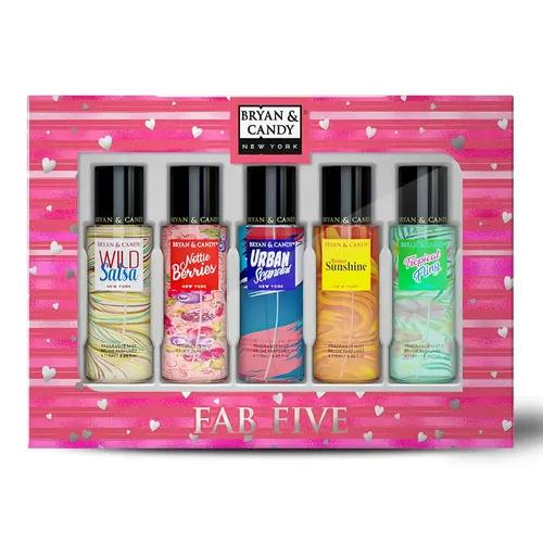 Bryan & Candy Body Fragrance Mist Spray FAB FIVE Combo Gift Set For Women|, 115 ml Each (Pack of 5) No Gas Perfume