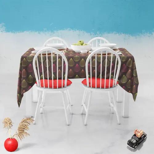 ArtzFolio Colors Curls | Table Cloth Cover for Dining & Center Table | Washable Waterproof Polyester Fabric | 8-Seater Table; 54 x 81 inch (137 x 206 cms)