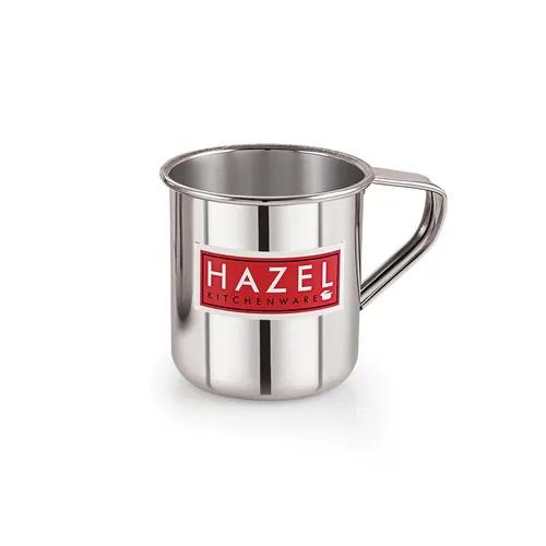 HAZEL Stainless Steel Multipurpose Bucket Shower Bathroom Mug for Home Daily Use Strong and Sturdy, 300 ml, Silver