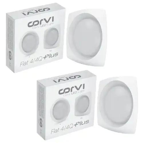 COrVI Led Flat 4Q Round, 6Watt (Warm White) Pack of 2