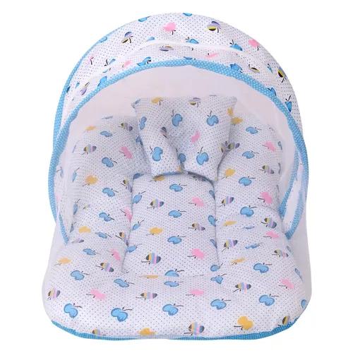 DEARJOY Foldable Cotton Baby Bedding Set with Mosquito Net (Blue)