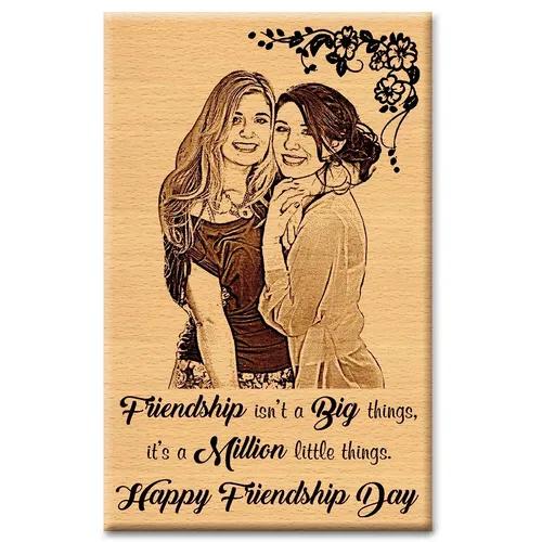 Wooden Engraved Personalized Photo Frame Gift for Best Friend - 6x4 Inches