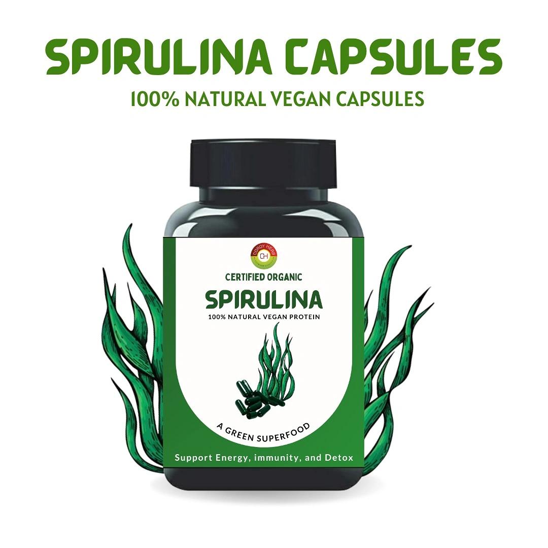 CORDY HERB Spirulina Vegan Capsule | Dietary Supplement to Support Energy and Detox | Multivitamins Supplement